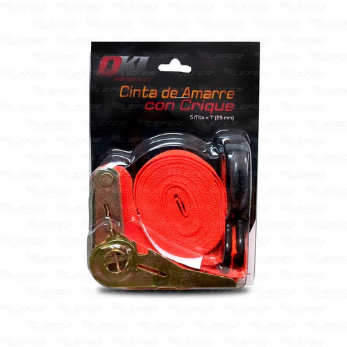 Kit 2 Cinta De Amarre Linga Con Crique 5mts Carga Tensor