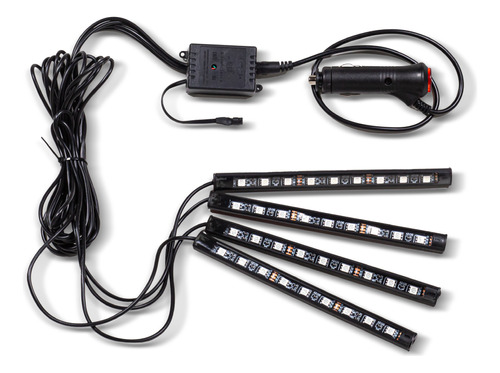 Barra Led Cyber 9 Leds Rgb 12v Sensor Som + Controle Tarponn