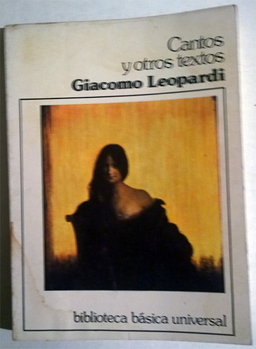 Libro De Giacomo Leopardi : Cantos Y Otros Textos