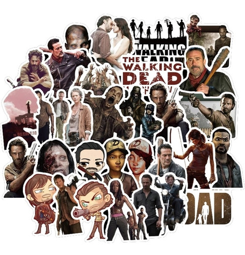 The Walking Dead 50 Calcomanias Stikers Pvc Vs Agua Terror