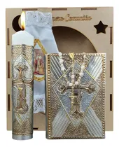 Comprar Kit Primera Comunión Vela Biblia Rosario Repujado Md