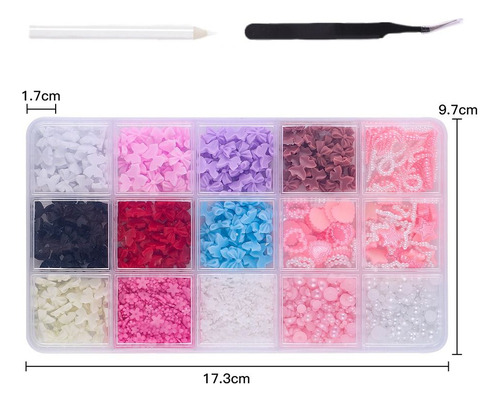 Encantos 3d Uñas Perlas Accesorios Moño Aplanados