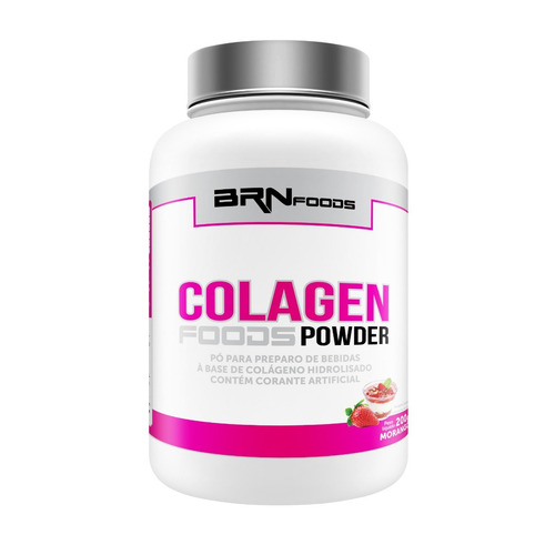Colageno Foods Powder 200g Morango - 2x Frete Grátis!
