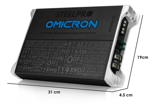Imagen 5 de 5 de Amplificador Clase D Monoblock 2000w Max Ómicron By Steelpro