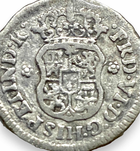 Wow Moneda De México Plata 1/2 Real Columnaria Del Año 1748 (Usado)