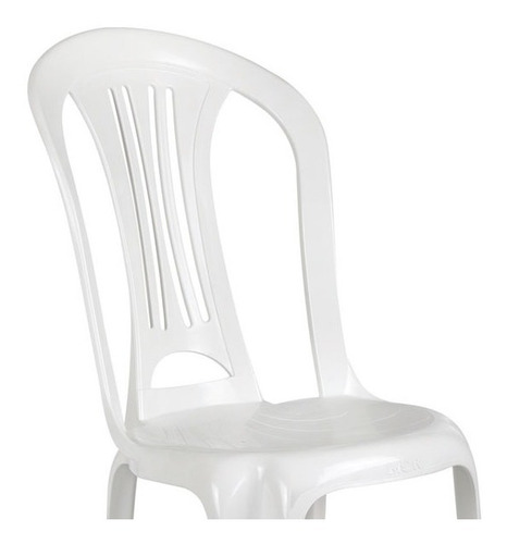 Imagen 3 de 6 de Silla Plastico Blanca Mor Reforzada 140 Kg Apilable LG