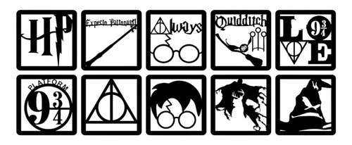 Quadros Decorativos Harry Potter - 10 Quadros 8x8cm