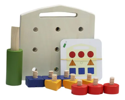 SKJJL Juguetes Montessori De Madera: Tablero De Tornillos Y Excavadora Para Niños De 2 A 6 Años – Aprende Herramientas Y Motricidad Fina Con Juego Seguro Y Educativo