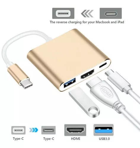 Convertidor Adaptador Micro Tipo C A Hdmi + Usb 3.0 + Tipo C – Candy-HO