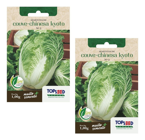 2x Sementes De Couve Chinesa Kyoto Horta Muda Alta Qualidade