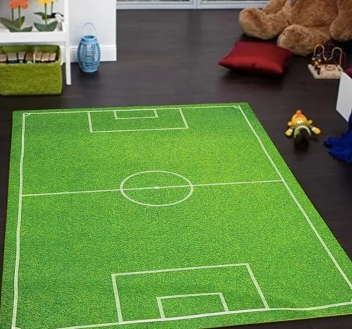 Alfombra Boucle Carpeta Futbol Infantil Pelota Redonda 1mt