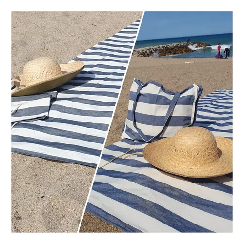 Lona De Playa Manta Xxl Grande C/4estacas Y Bolsa 2.00*1.50 - $ 38.300