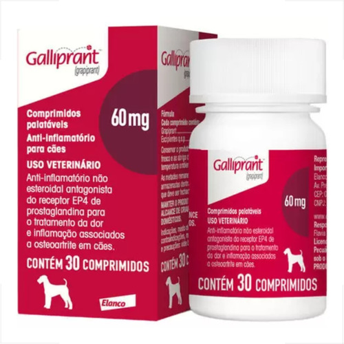Galliprant 60mg Anti-inflamatório Elanco Cães 30 Comprimidos