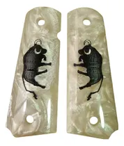 Comprar Cachas Nacaradas Blancas Grabado El Toro Para Colt 1911 38 Blanco