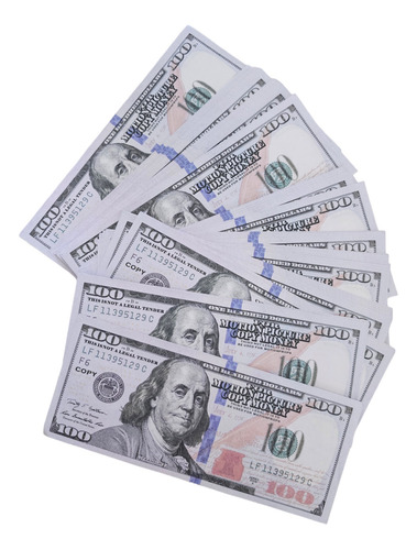 100 Billetes Didactico Utileria 100 Dolares P Lanza Billetes