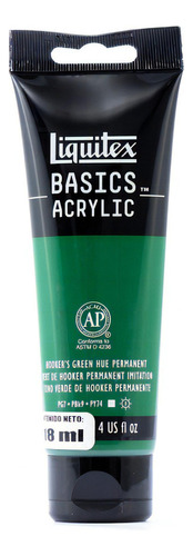 Pintura Acrílico Liquitex Basics 118ml Color Verde De Hooker Permanente