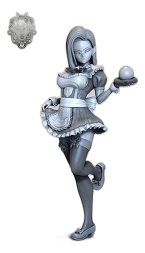 Dragon Ball Android 18 Sexy Maid Stl/obj Para Impresión 3d