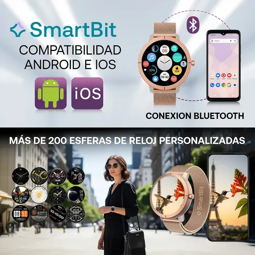 Reloj Inteligente Mujer Sumergible Smartbit G2 Pro Rosa Gps Satelital Integrado Sumergible 100 Metros - imagen 8