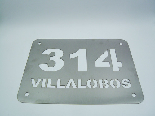 Imagen 4 de 6 de Letrero Acero Inoxidable 40x30 Cm Corte Láser Personalizado 4 Soportes Gratis