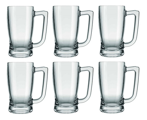 Imagen 2 de 4 de Jarra Vidrio De Cerveza 340 Ml. Línea Taberna Kit 6