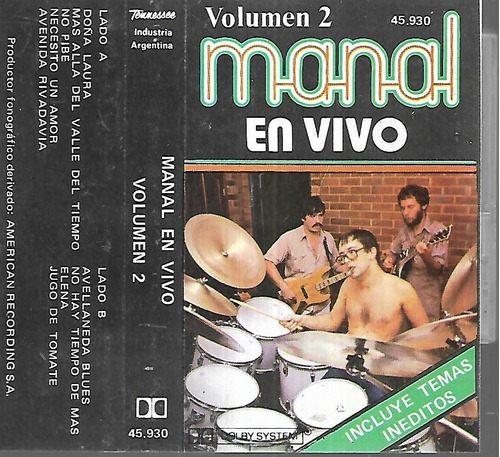 Manal Album En Vivo Vol.2 Estadio Obras 1980 Cassette