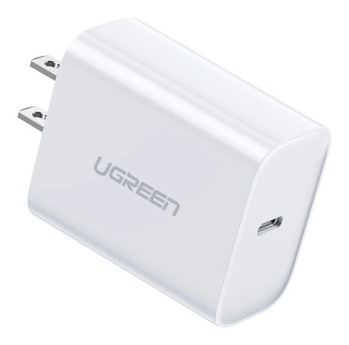 Cargador De Carga Rapida Ugreen 30 W Pd 3.0 Americano Usb C Color Blanco