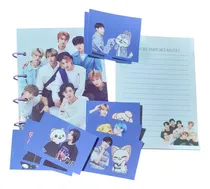 Comprar Set Stray Kids Cuaderno Tapa Dura + 8 Stickers + Block Notas Azul