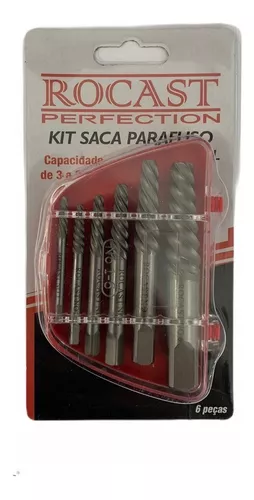 Extrator de Parafuso Emperrado e Espanado Kit 6 Peças