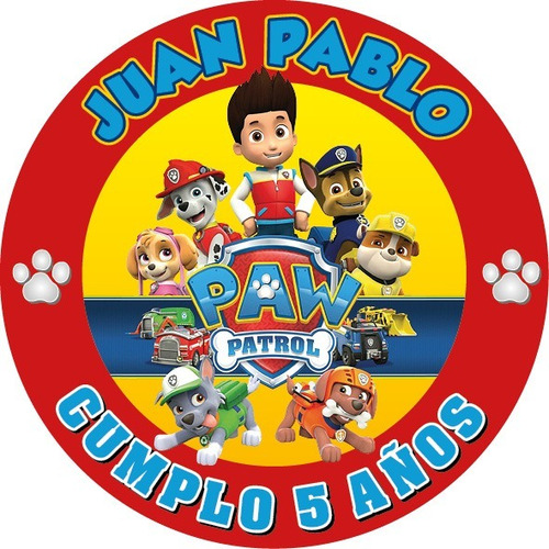 200 Etiquetas Autoadheribles Personalizadas Paw Patrol