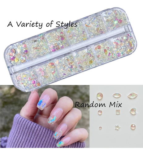 Jodie 750 Pcs Charmas De Uñas 3d Rhinestones Aurora Para Uña