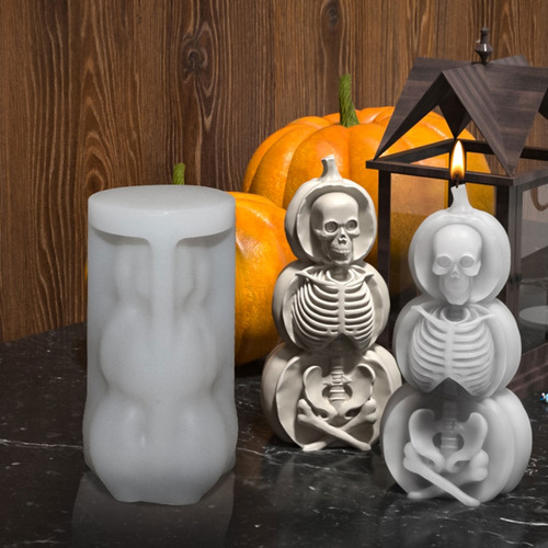Molde De Silicona Pumpkim Candle Para Hacer Yeso Para Velas
