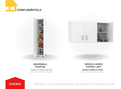 Imagen 8 de 10 de Módulo Base Cocina 1,2 Mts - Casalista® Cocina