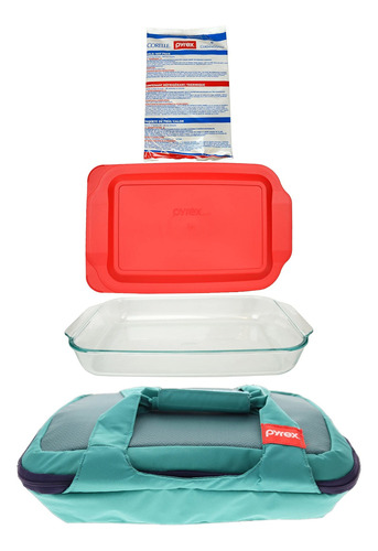 Pyrex Tapa Roja 233 Unidad Cuarto Galon Plato Vidrio Frio