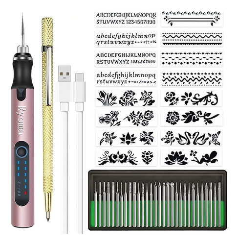 Bolígrafo Grabador Eléctrico Ryoma Oro Rosa Recargable