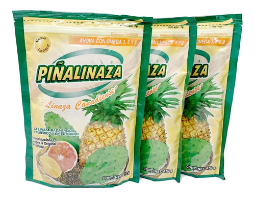 (3 Piezas) Piñalinaza  Linaza De Canada En Polvo 470gr