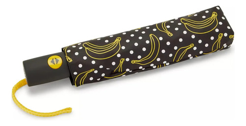 Paraguas Clásico Kipling Ac 8138 Negro Con Diseño Platanos Negro Platanos