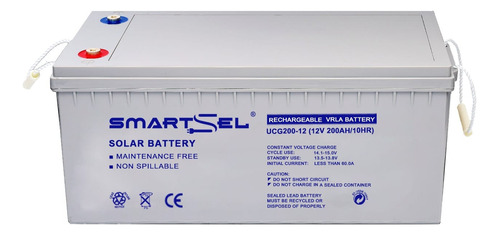 Bateria Solar Gel Smartsel 200 Amper 12v Respaldo Y Calidad