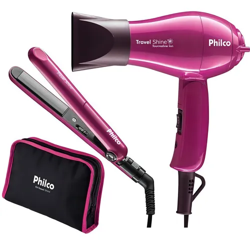 De Beleza Philco Compacto P/ Viagens Secador + Cor Roxo 127/220V