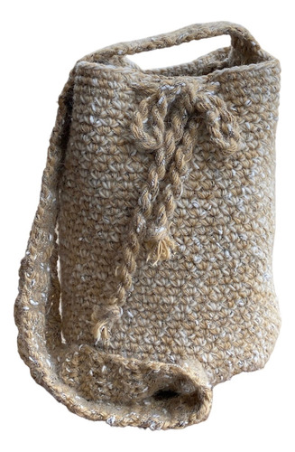 Bolso Tejido A Crochet Beige