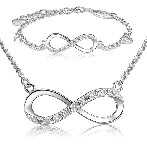 Hermosa Pulsera Mujer Símbolo Infinito Plata Fina S925