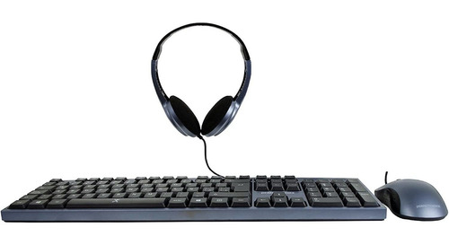 Kit 3en1 Teclado/mouse Usb/diadema 3.5mm/perfect Choice Azul Azul