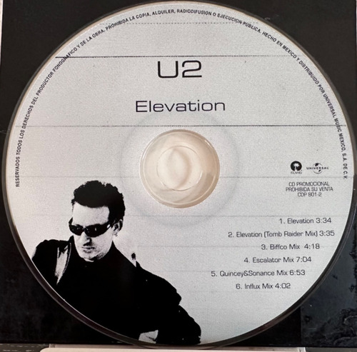 U2 - Elevation Remixes Single Promocional Sencillo