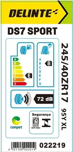 2 Pneu 245/40 17 Mercedes C200 180 Bmw Traseiro Delinte Ds7