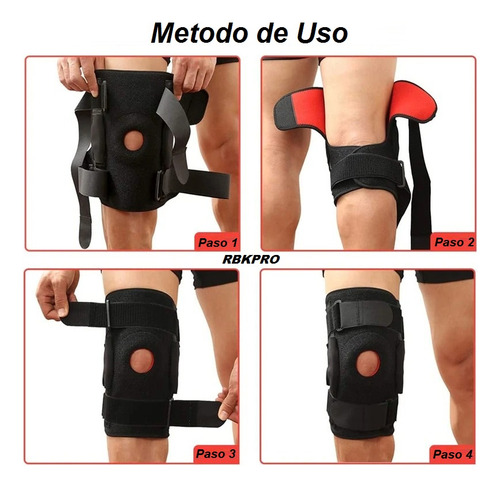 Rodillera Ajustable Bisagras Laterales Y Soporte Rotula 2pcs