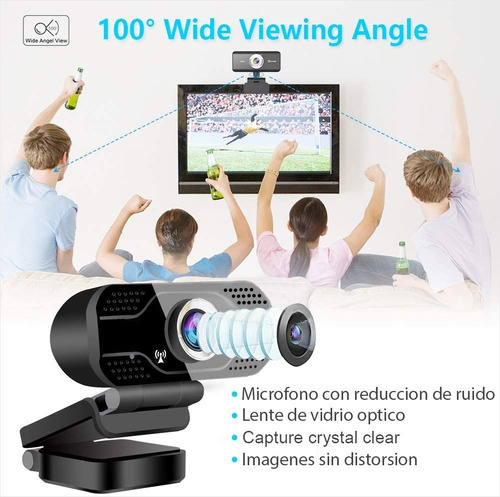 Imagen 5 de 10 de Webcam Camara Web Para Pc Usb Full Hd 1080p Con Microfono