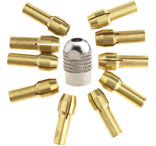 10pcs Brass Collet Bit 1pc M8 Drill Chuck 0.53.2mm Comp...