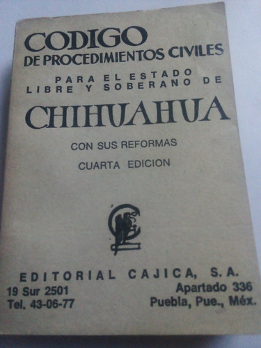 Código De Procedimientos Civiles Chihuahua 1988 Mini