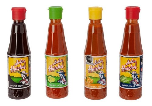 Imagen 2 de 8 de Kit Salsa Huichol Con 4 Botellas Y Gorra Logo Sh