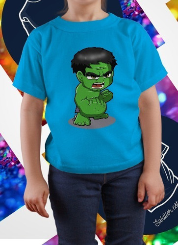 Polera Marvel Hulk / Dia Del Niño / 100% Algodón