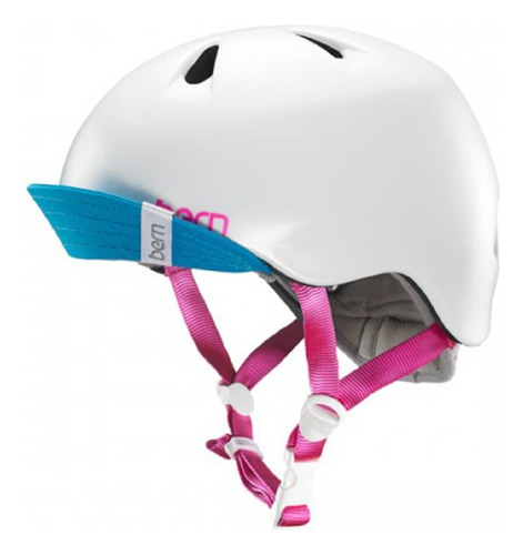 Casco Niñas Bicicleta Skate Rollers Monopatin - Bern Niña Color Blanco Talle S-m